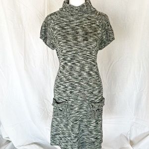 Short sleeve turtleneck sweater dress
